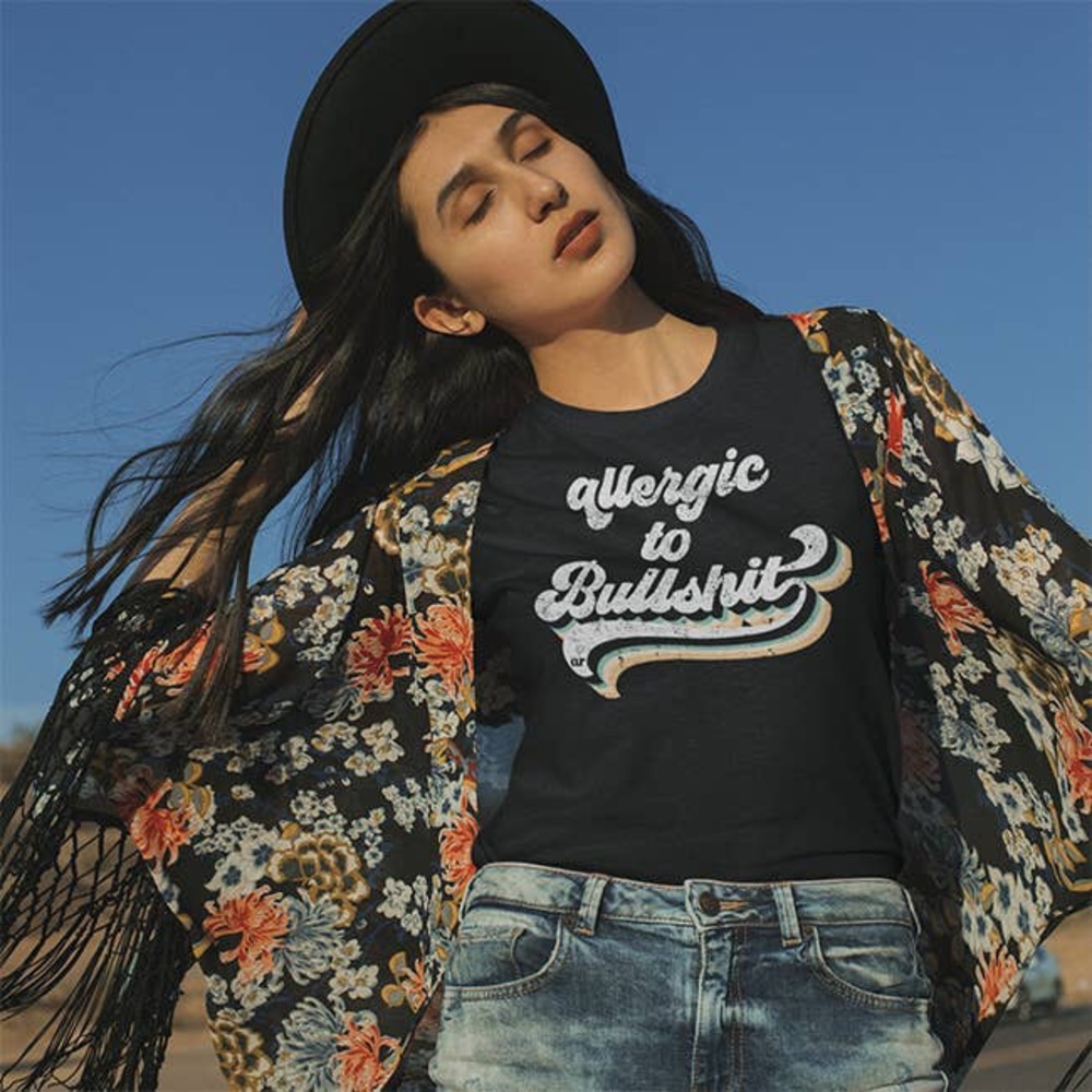 Allergic to Bullshit | Vintage Style Tee - Picture 3 of 6